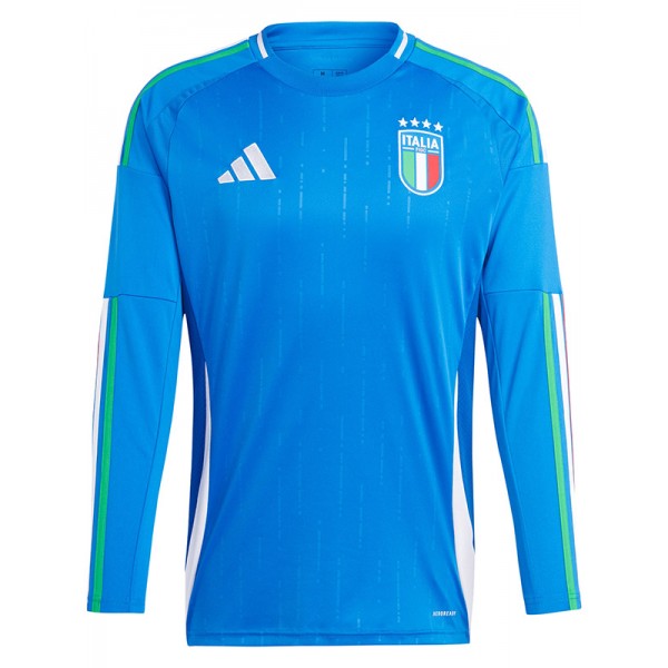 Italy maillot domicile manches longues Uniforme de football,premier vêtement de sport pour hommes kit de football chemise haute coupe Euro 2024